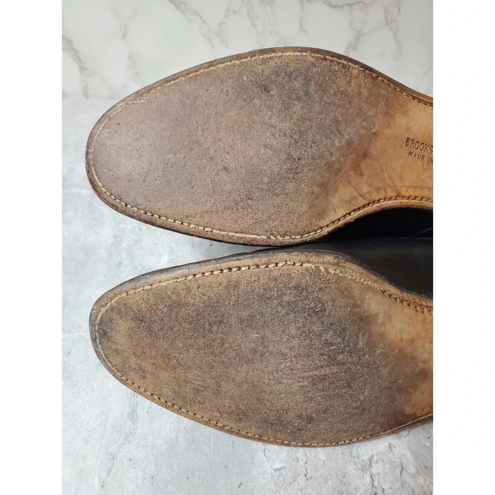 VTG Brooks Brothers Men's 9 Oxford Dress Shoes Black Leather Made in England